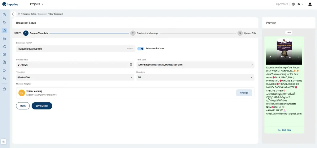 Send bulk WhatsApp broadcasts to a large audience with ease