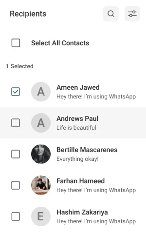 Send bulk messages using whatsapp broadcast