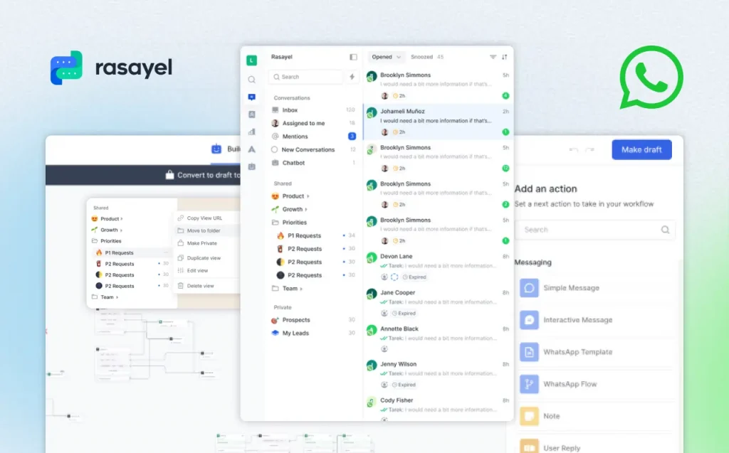 Rasayel WhatsApp sales communication dashboard for managing customer conversations and sales pipeline automation