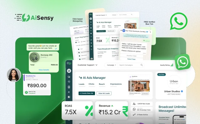 AiSensy WhatsApp campaign dashboard with real-time analytics, an Interakt alternative for India mid-market broadcasters