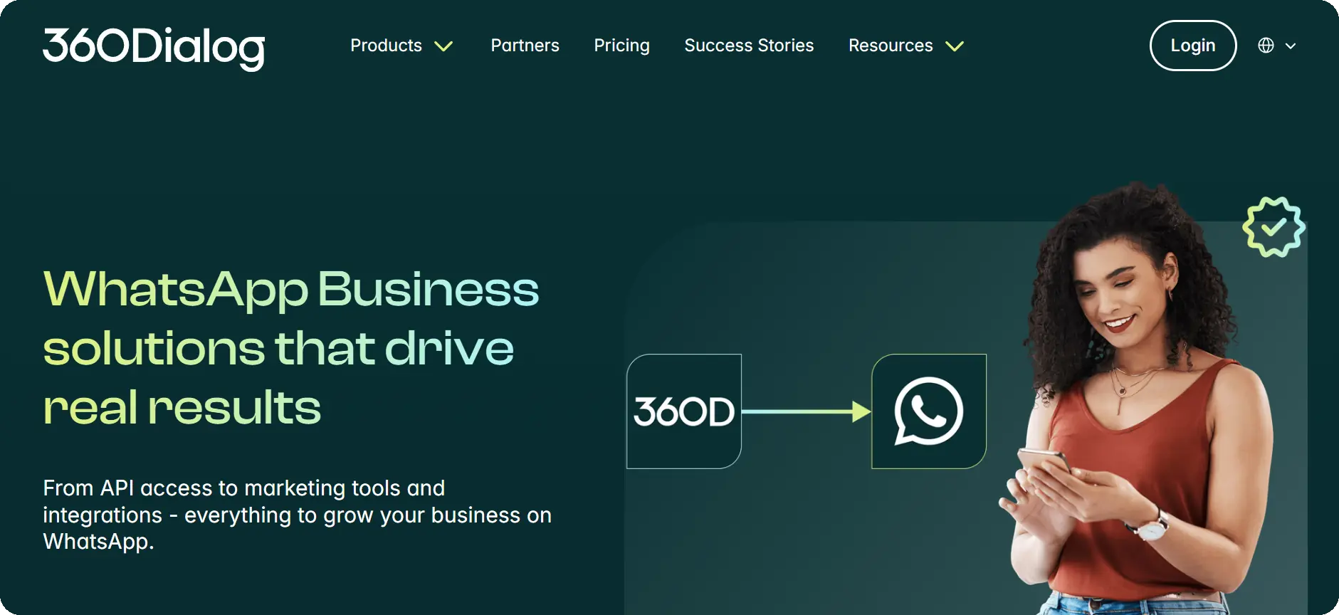 360dialog homepage — WhatsApp Business Solution Provider API access